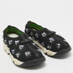 Dior Black Embellished Mesh Fusion Sneakers Size 35.5