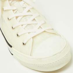 Dior White Mesh and Rubber B23 High Top Sneakers Size 45