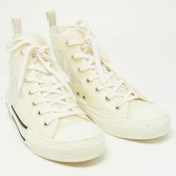 Dior White Mesh and Rubber B23 High Top Sneakers Size 45