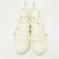 Dior White Mesh and Rubber B23 High Top Sneakers Size 45