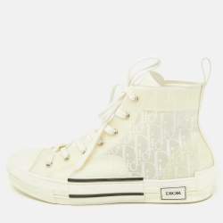 Dior White Mesh and Rubber B23 High Top Sneakers Size 45
