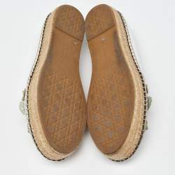 Dior White Laser Cut Leather Flower Applique Flore Flat Espadrilles Size 39