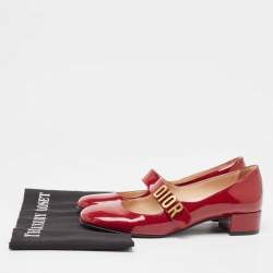 Pre Owned Dior Burgundy Patent Leather Baby-D Mary Jane Pumps Size 36