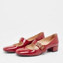 Pre Owned Dior Burgundy Patent Leather Baby-D Mary Jane Pumps Size 36