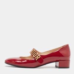 Pre Owned Dior Burgundy Patent Leather Baby-D Mary Jane Pumps Size 36