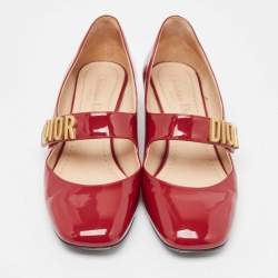 Pre Owned Dior Burgundy Patent Leather Baby-D Mary Jane Pumps Size 36