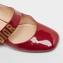 Pre Owned Dior Burgundy Patent Leather Baby-D Mary Jane Pumps Size 36