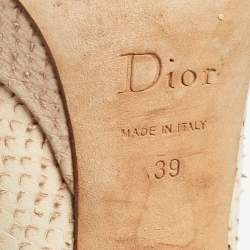 Dior Beige Python Embossed Nubuck Miss Dior Pumps Size 39