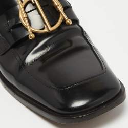 Dior Black Leather Slip On Loafers  Size 39