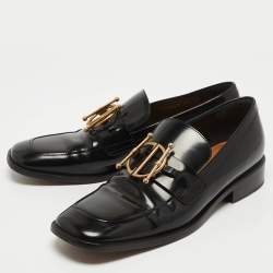 Dior Black Leather Slip On Loafers  Size 39