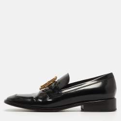 Dior Black Leather Slip On Loafers  Size 39