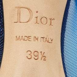 Pre Owned Dior Black/Blue Suede and Mesh Pointed Toe Pumps Size 39.5