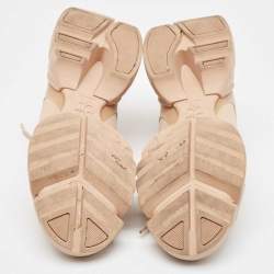 Pre Owned Dior Beige PVC and Fabric D-Connect Sneakers Size 38.5