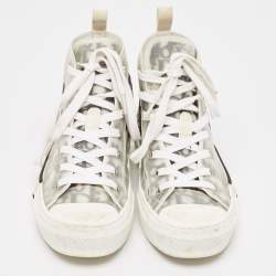 Pre Owned Dior Grey PVC and Mesh B23 High Top Sneakers Size 37.5