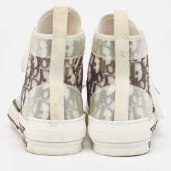 Pre Owned Dior Grey PVC and Mesh B23 High Top Sneakers Size 37.5
