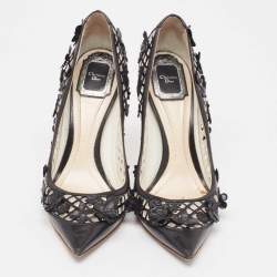 Dior Black Leather Flore Pointed Toe Pumps Size 39