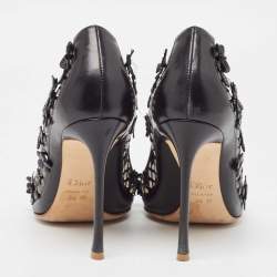 Dior Black Leather Flore Pointed Toe Pumps Size 39