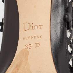 Dior Black Leather Flore Pointed Toe Pumps Size 39