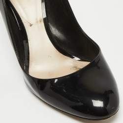 Dior Black Patent Leather Round Toe Pumps Size 37.5