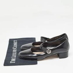 Dior Black Leather Uniform Mary Jane Pumps Size 35.5 