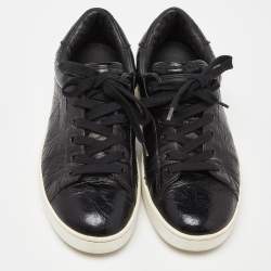 Dior Black Textured Leather Low Top Sneakers Size 37
