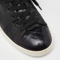Dior Black Textured Leather Low Top Sneakers Size 37