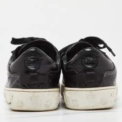 Dior Black Textured Leather Low Top Sneakers Size 37