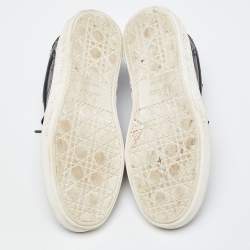 Dior Black Textured Leather Low Top Sneakers Size 37