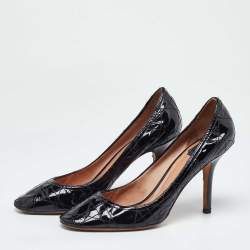 Dior Black Cannage Patent Leather Round Toe Pumps Size 39