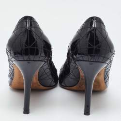 Dior Black Cannage Patent Leather Round Toe Pumps Size 39