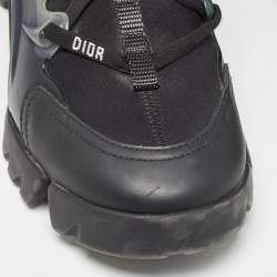 Pre Owned Dior Black Neoprene and Leather D-Connect Sneakers Size 39.5
