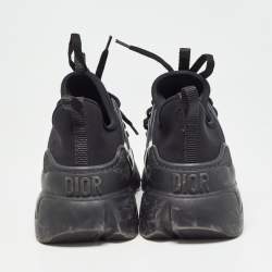 Pre Owned Dior Black Neoprene and Leather D-Connect Sneakers Size 39.5