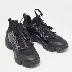 Pre Owned Dior Black Neoprene and Leather D-Connect Sneakers Size 39.5