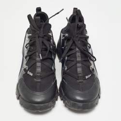Pre Owned Dior Black Neoprene and Leather D-Connect Sneakers Size 39.5