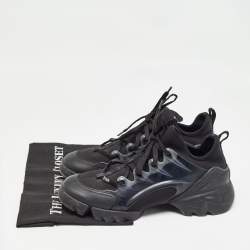 Pre Owned Dior Black Neoprene and Leather D-Connect Sneakers Size 39.5