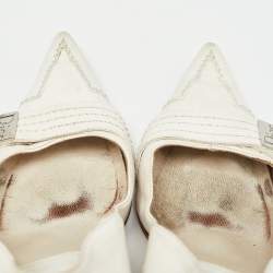 Dior White Leather Pointed Toe Pumps Size 38.5