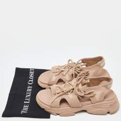 Dior Pink Canvas D-Connect Flat Sandals Size 39