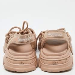 Dior Pink Canvas D-Connect Flat Sandals Size 39
