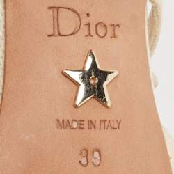 Dior Cream Embroidered Mesh Dior Capture Mules Size 39
