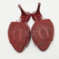 Dior  Red Patent Bow Slides Mules Size 39.5 