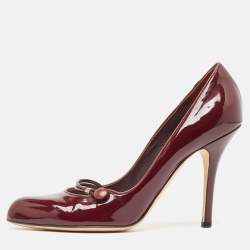 Pre Owned Dior Burgundy Patent Leather Pumps Size 41