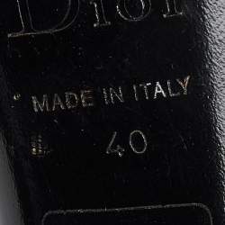 Pre Owned Dior Black Leather Ankle Length Boots Size 40