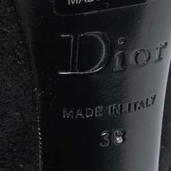Pre Owned Dior Black Suede Bow Platform Pumps Size 38