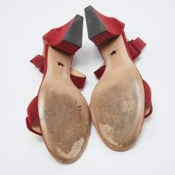 Dior Red Suede C'est Ankle Strap Sandals Size 37