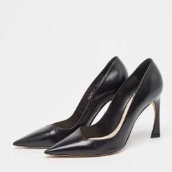 Pre Owned Dior Black Leather Pointed Toe Pumps Size 37.5