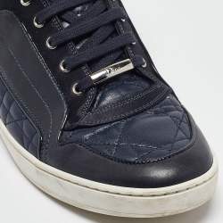 Dior Blue Cannage Leather High Top Sneakers Size 37