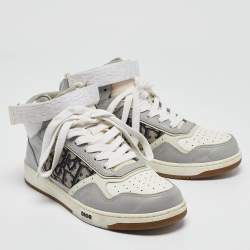 Christian Dior Leather and Canvas B27 High Top Sneakers Size 38