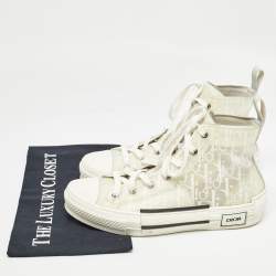 Dior White Mesh and Rubber B23 High Top Sneakers Size 39