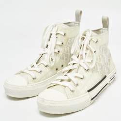 Dior White Mesh and Rubber B23 High Top Sneakers Size 39