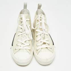 Dior White Mesh and Rubber B23 High Top Sneakers Size 39